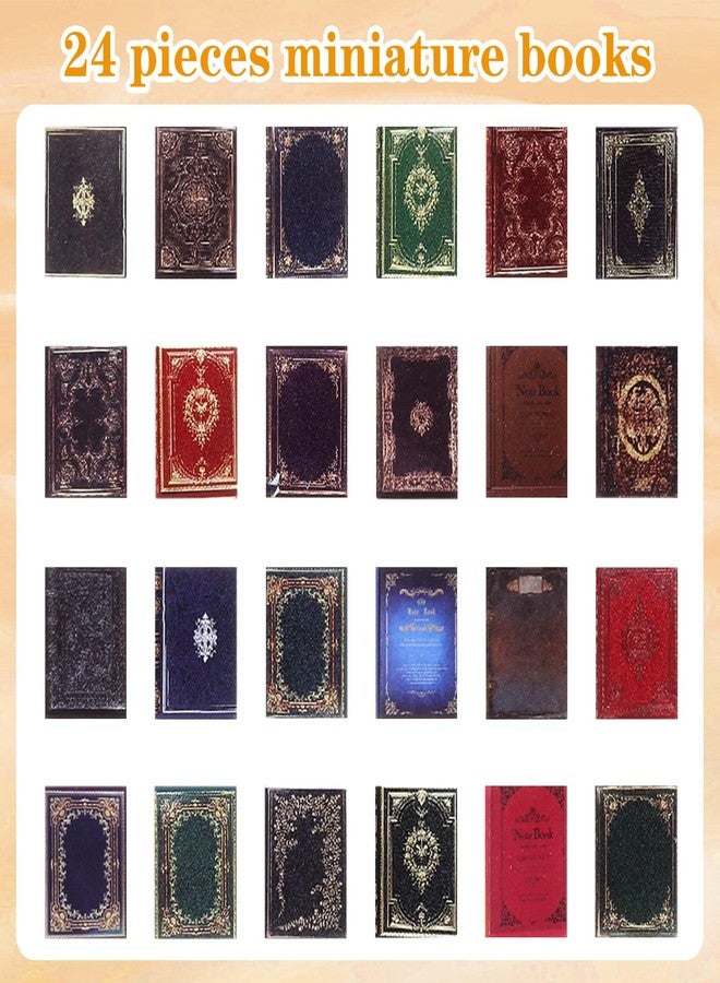 KFHENSOMR 24pcs Mini Books1:12 Scale Miniatures Dollhouse Tiny Book Model Assorted Doll House Accessories Small Books Decoration Dollhouse Decor Toy DIY Crafting Supplies (8 Style) - Image 4